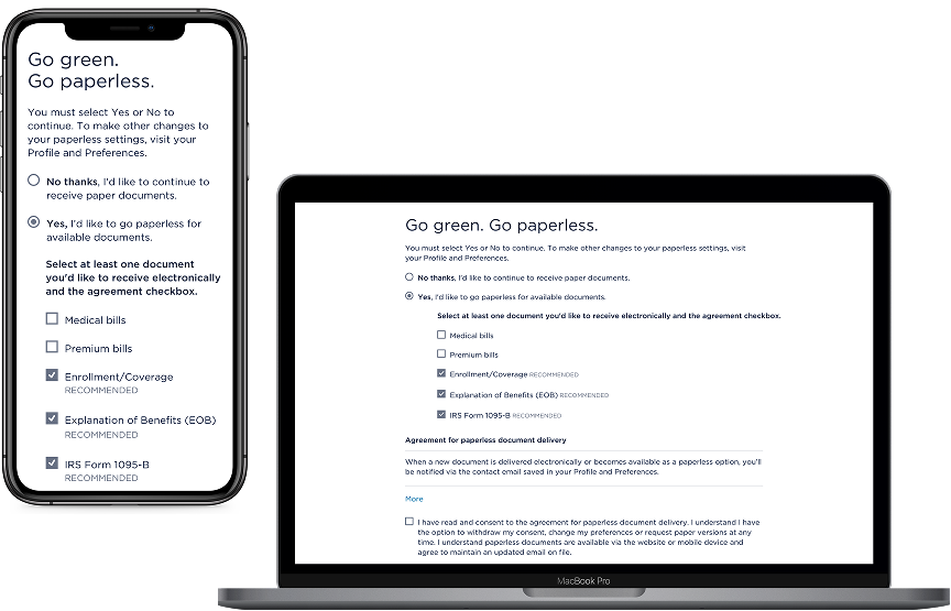 Kaiser Permanente paperless initiative screens
